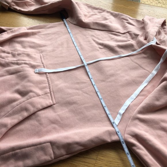 Blush Pink Oversized Long Cozy Hoodie Size Small - Picture 9 of 11